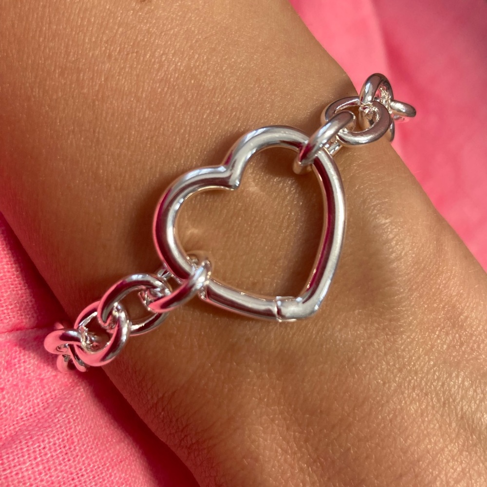 Sterling Silver Heart Bracelet - Picture 2 of 2